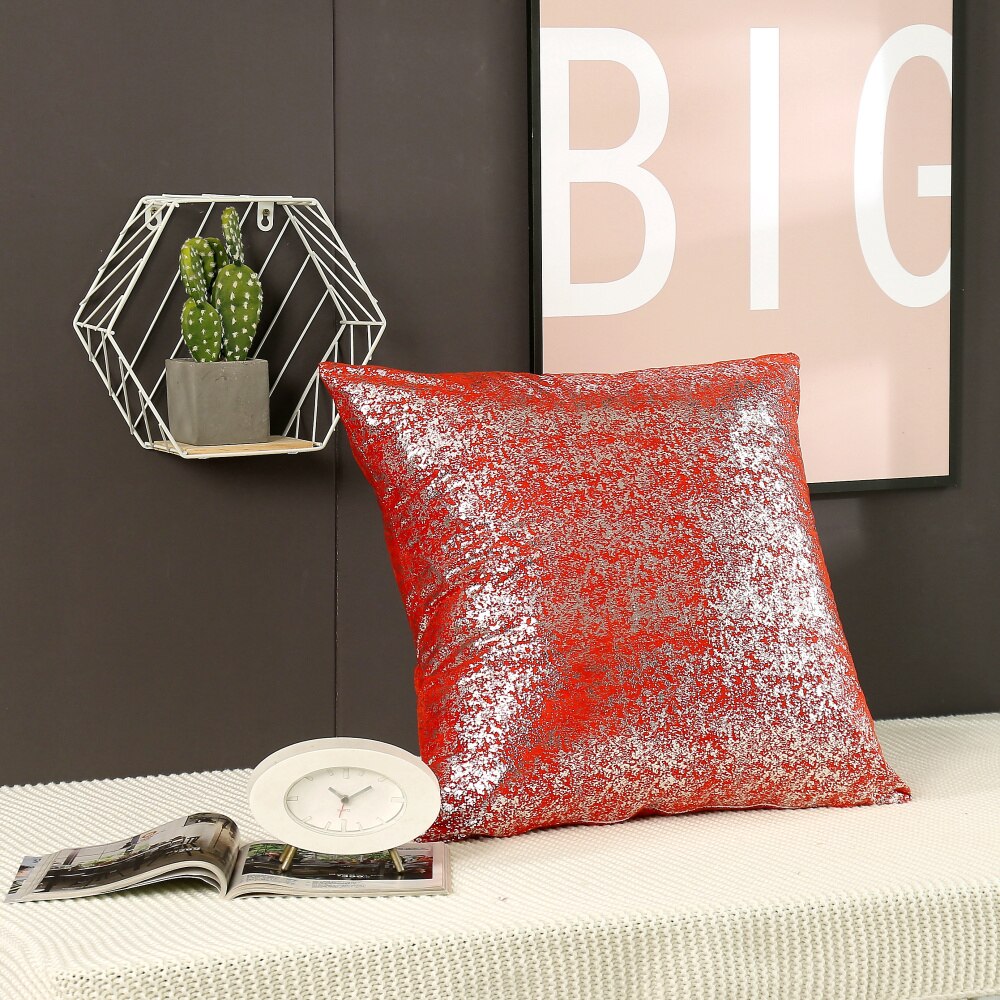 Luxe bronzen gouden zilverfolie kussenhoes decoratieve kussens voor kantoor, hotel, auto, effen kleur serie kussensloop: Model 8