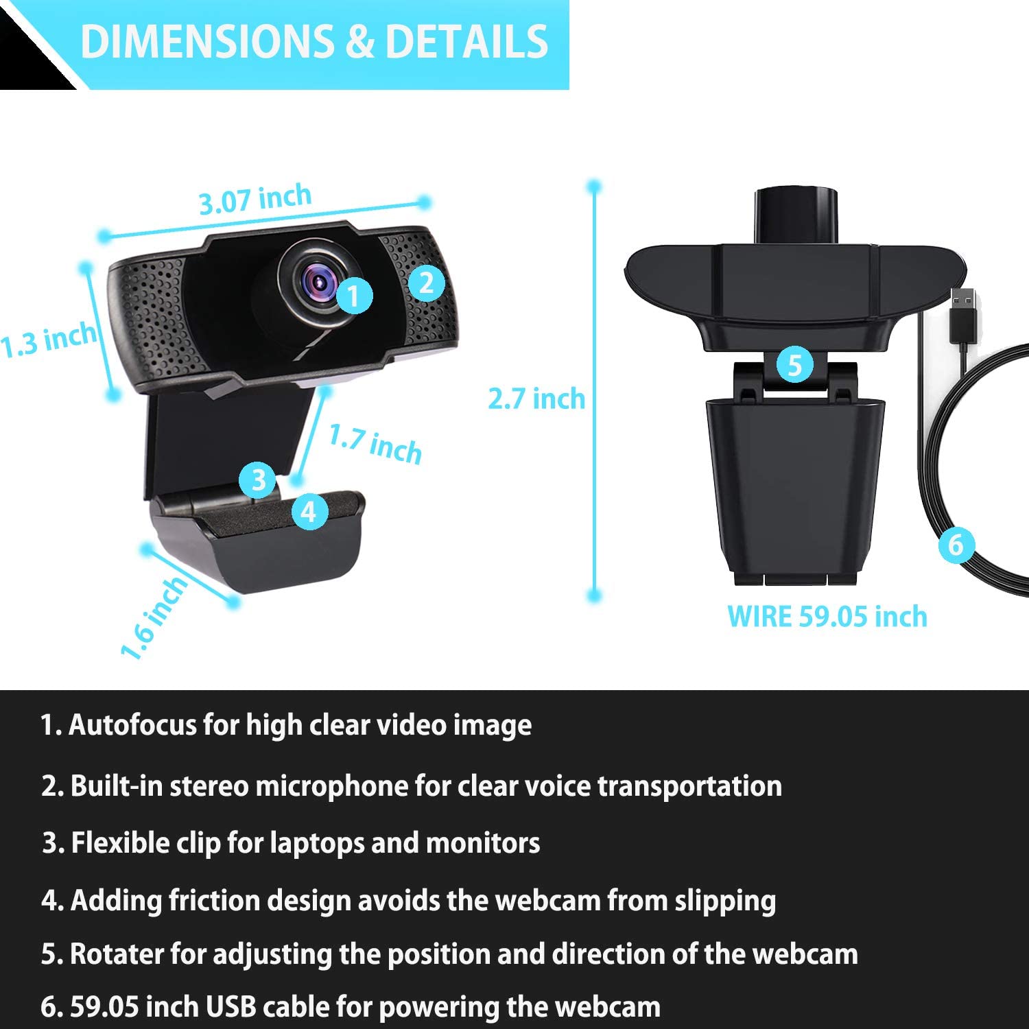 1080P Webcam Conference PC Web Camera With Mic Interface Web Camera For Video Calling Network Teaching Office Meeting