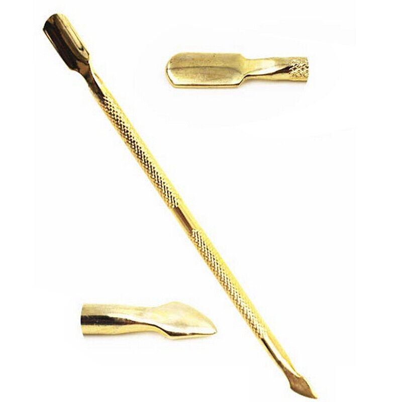 Goud Kleur Roestvrij Staal Grote Cuticle Pusher Remover Trimmer Manicure Make Up Cosmetische Nail Art Gereedschap