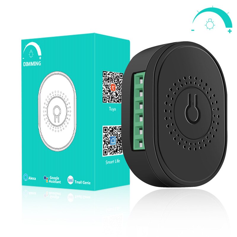 Tuya Smart WiFi LED Dimmer Switch Mini Home Light DIY On-Off Breaker Module 85-250v Support Dimmable Bulb Alexa Google Home: Black / 1pcs