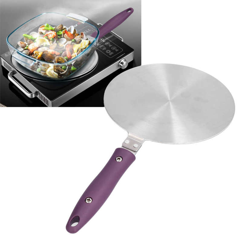 Difusor de calor de inducción con mango, accesorio de plata para Cocina