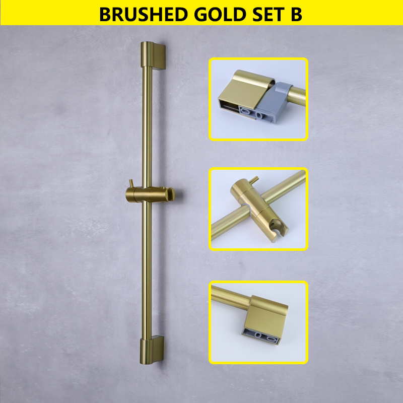 Shower Bar Angel Height Adjustable Sliding Hand Shower Bar Chrome Matt Black Stainless Steel 64cm Bathroom Fixtures: MULTI