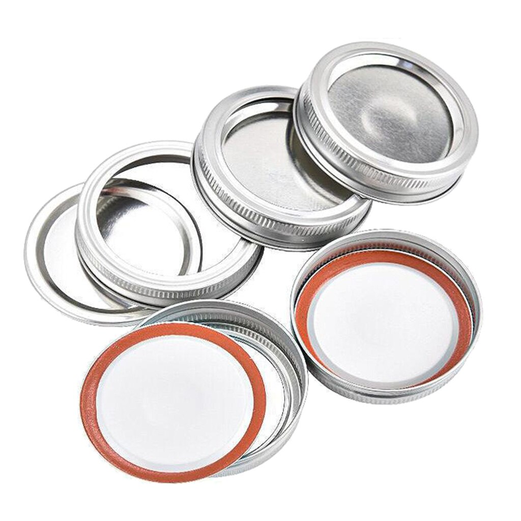 24 Packs Tinplate Split-Type Mason Jar Lids Rust Proof Pickling Canning Jar Lid