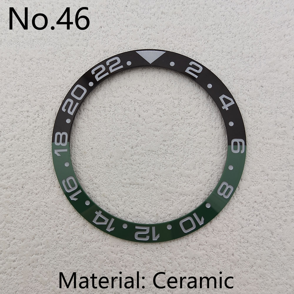 blue watch bezel insert Suitable for 38mm watch case bezel Ceramic bezel insert module Replacement watch accessories no Luminous: WHITE