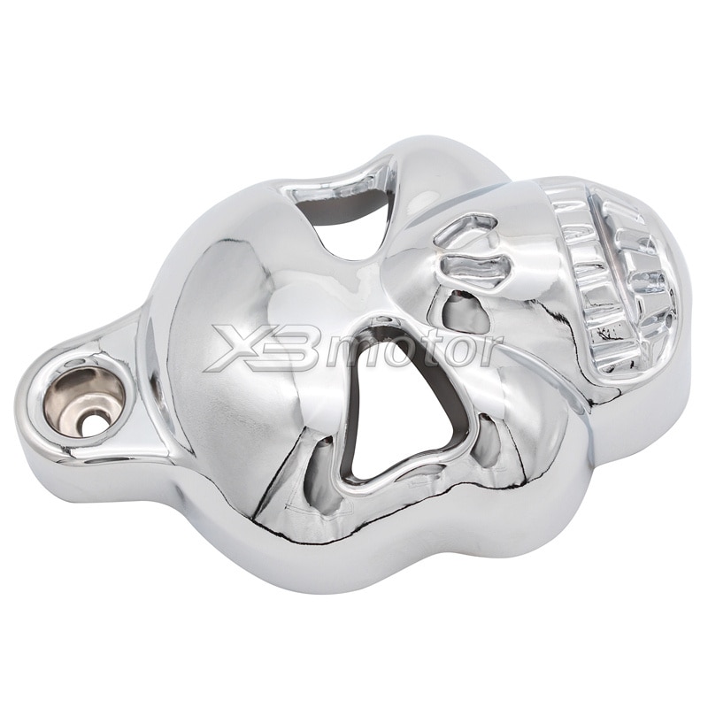 Moto noir/Chrome billette aluminium crâne corne couverture pour Harley Softail Dyna Electra glisse route roi