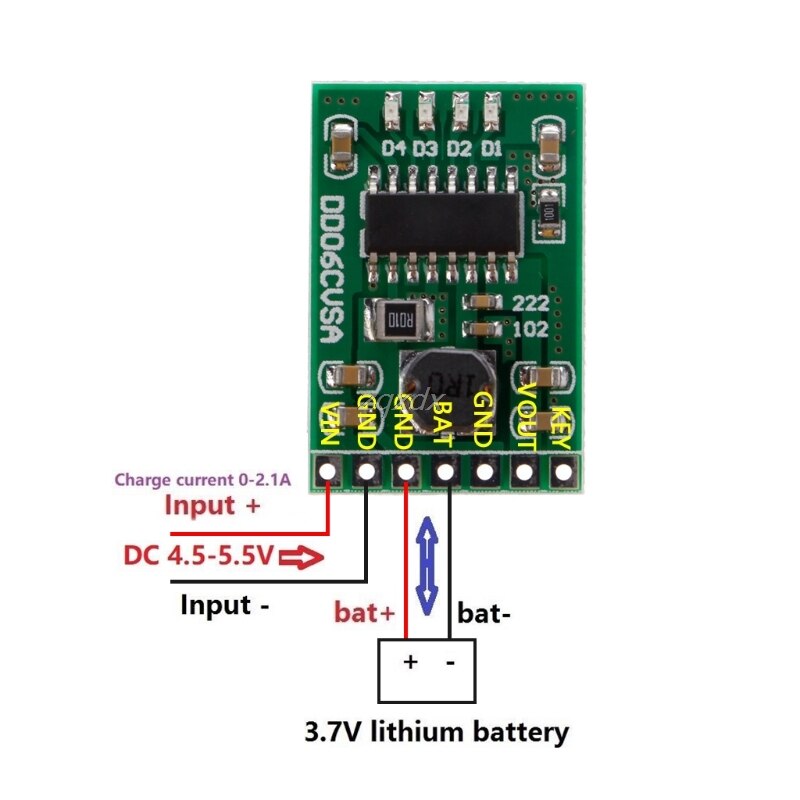 5V/2.1A opłata wypisać zwiększyć ochrona 3.7V 4.2V bateria DC-DC UPS DIY moduł zintegrowany obwody Whosale&Dropship