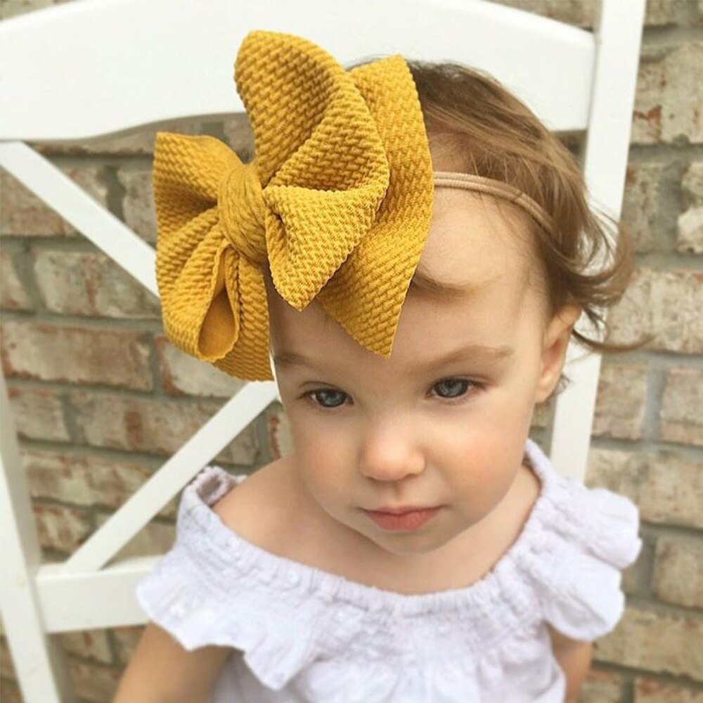 Baby Meisjes Kids Peuter Doek Boog Knoop Haarband Hoofdband Bownot Stretch Tulband Head Wrap 10 kleuren