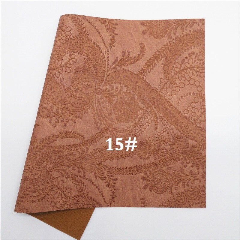 Canapé en similicuir vinyle de taille A4 | Glitterwishcome 21x29cm pour nœuds, tissu à fleurs en relief, feuilles de cuir pour nœuds, GM524A: 15