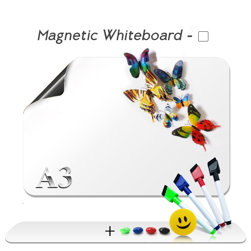 A3 Whiteboard 12&quot; x 17&quot; Flexible Fridge Magnets Waterproof Kids White Drawing Board Message Magnetic Refrigerator Boards FM05: Default Title