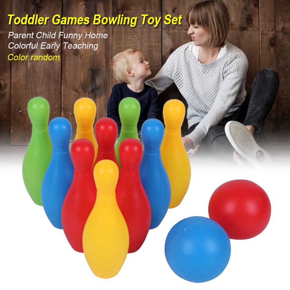 Farverig forælder barn sjov glat sport bowling legetøj sæt tidlig undervisning spil børnehave pædagogisk småbarn giftfri hjem