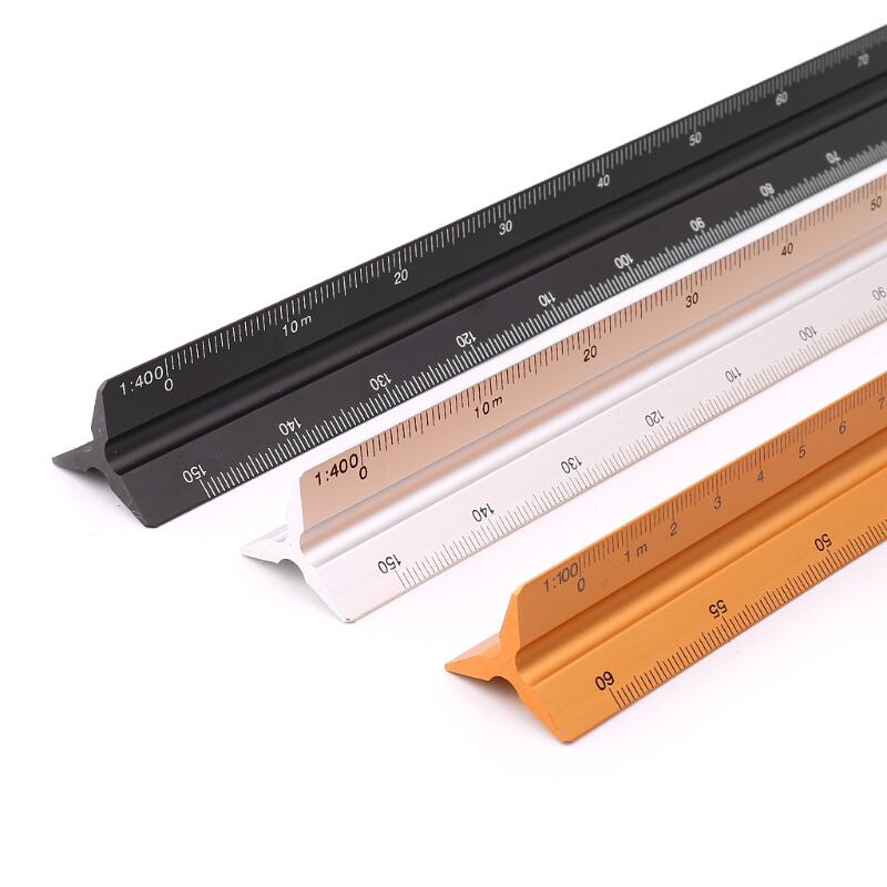30cm Triangular Architect Scale Ruler Aluminum Scale Ruler for Drafting FKU66