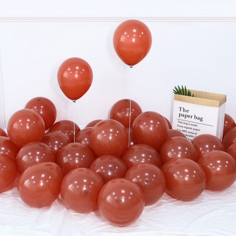 25/50Pcs 10Inch Retro Ballonnen Dusty Roze Retro Groene Caramel Koffie Ballon Helium Globos Bruiloft Douche Verjaardag decoratie: retro coffee / 50pcs