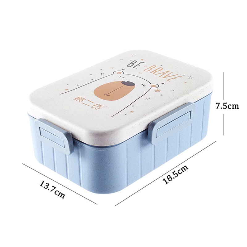 Leuke Cartoon Lunch Box Magnetron Servies Voedsel Opslag Container Kinderen Kids School Office Draagbare Bento Box