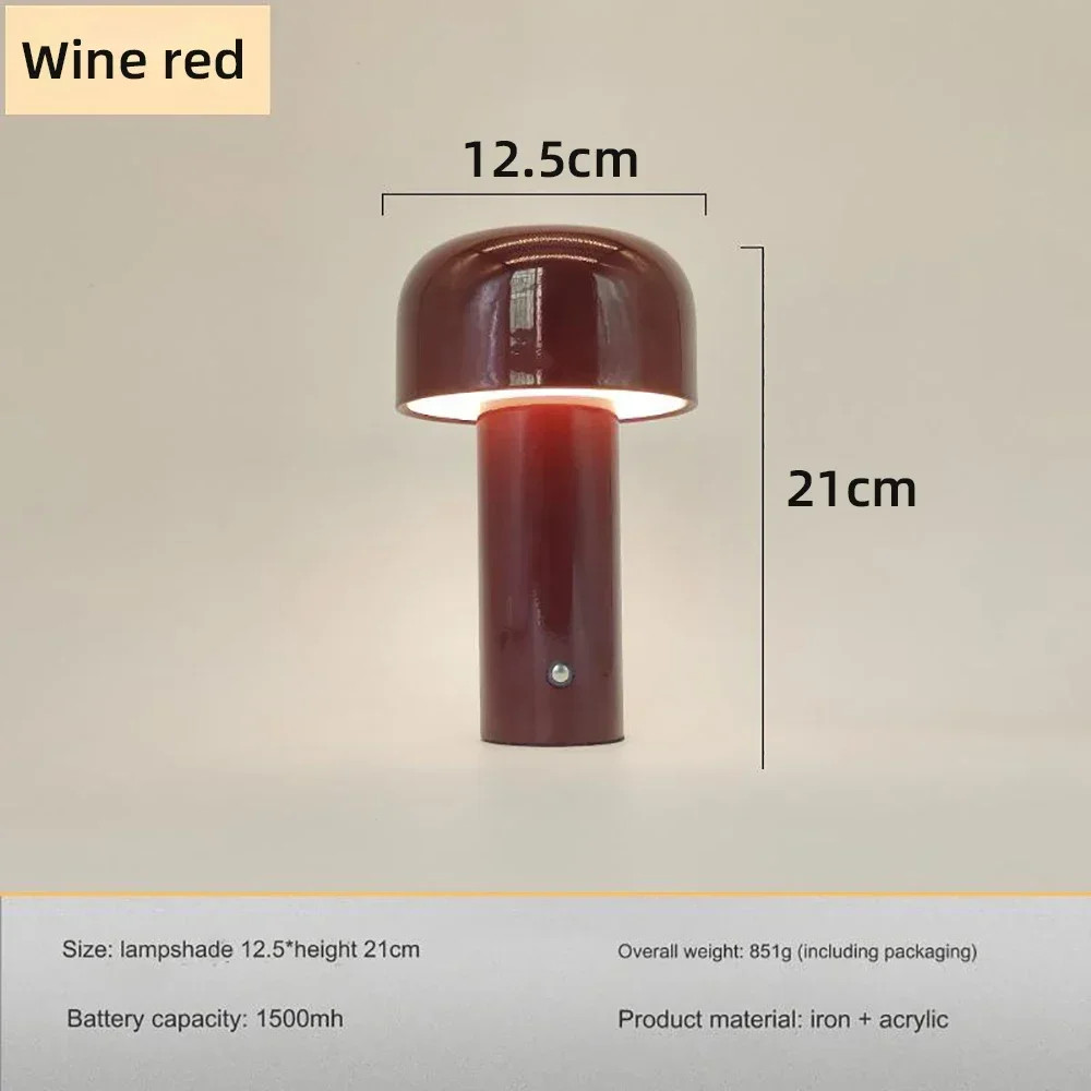 Italienische Pilz Tischlampe Tragbare Drahtlose berühren Wiederaufladbare Nachtlampe USB Schreibtischlampe Schreibtisch Dekoration Schlafzimmer Nachtlicht: Grün