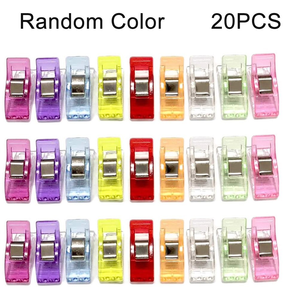 10/20/50pcs Multi-usages En Plastique Couleur Pince Couture Reliure Clip Positionnement Clip: Mix colors 20PCS