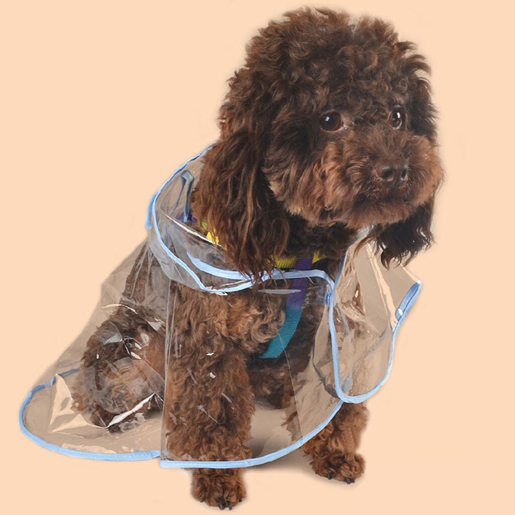 Moda pet roupas transparentes pet pequenos cães capa de chuva pvc impermeável para cães suprimentos para animais de estimação à prova de vento capas de chuva