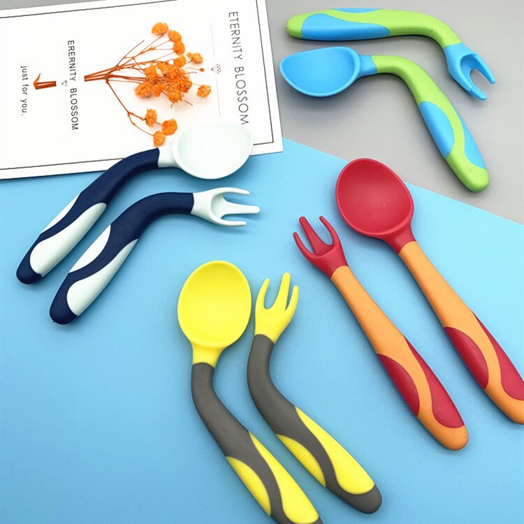 Lepel Voor Baby Gebruiksvoorwerpen Set Extra Voedsel Siliconen Lepels Peuter Leren Eten Training Buigbare Zachte Zuigeling Servies