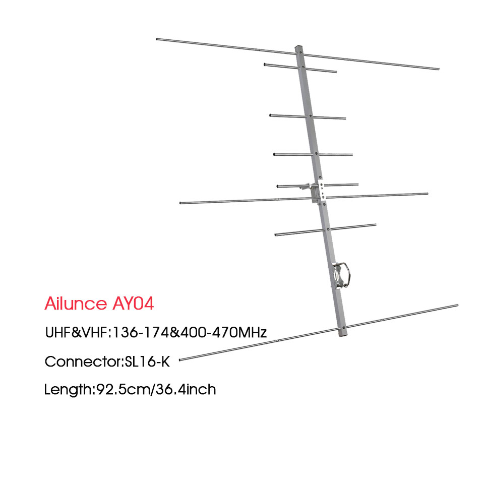 Antena Yagi de alta ganancia Retevis Ailunce AY01 AY02 AY03 AY04 con conector hembra UHF Antena Walkie Talkie de aleación de aluminio