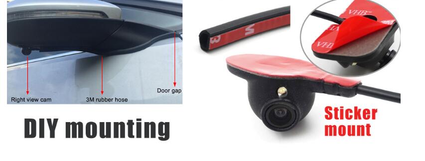 car blind spot auto side rear view mirror parking DVR Intelligent system wireless button control side Parking camera DVR system