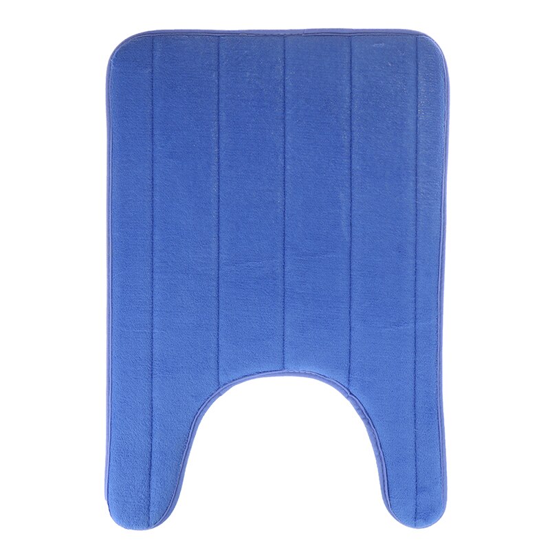 U-Shaped Memory Foam Bath Mats Toilet Mat Bathroom Coral Fleece Carpet Rug Anti-slip Floor Carpets Home Decor: Sky Blue