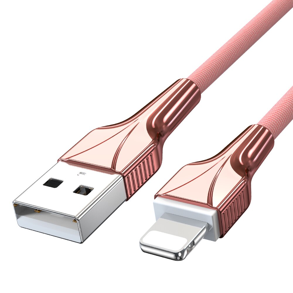 25cm 1m 2m 3m USB Cable for iPhone 8 7 6 6s Plus X XR 11 Pro Max 5 iPad Fast Charging Sync Data Wire original Phone Charger Cord: Rose gold / 3m