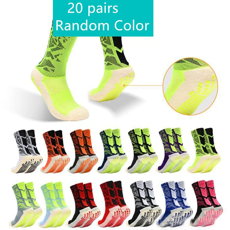 1/20 paires anti-dérapant chaussettes de Football hommes femmes anti-dérapant Football basket-ball Tennis Sport chaussettes poignée cyclisme équitation chaussettes 38-46 2025: Rose
