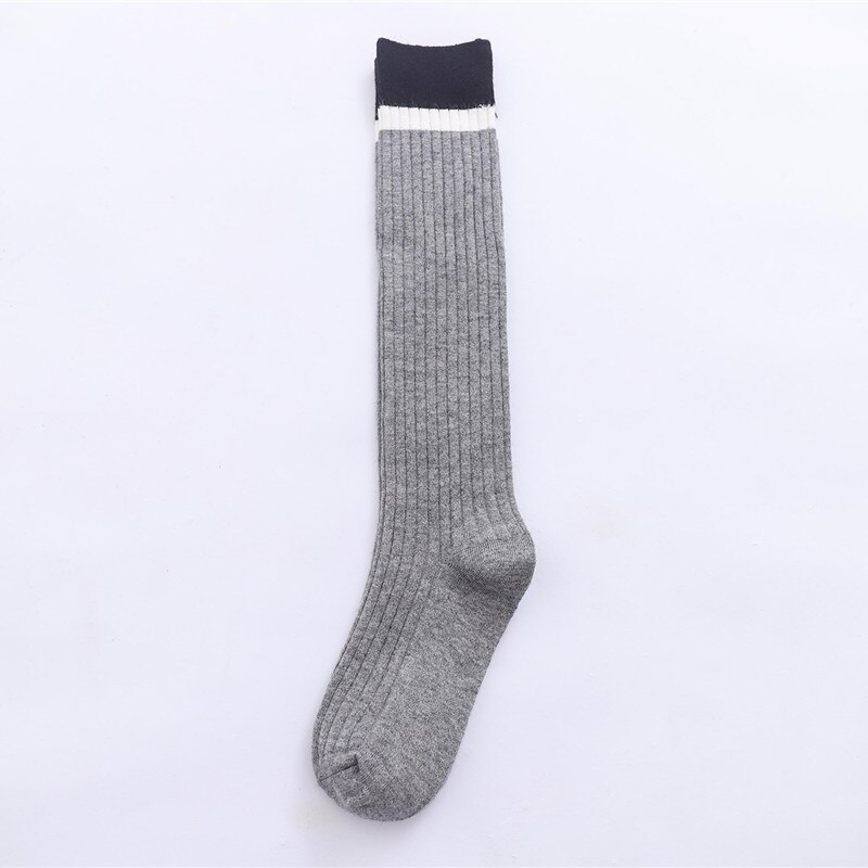 Calcetines altos hasta la rodilla para mujer, calcetines cálidos para otoño e invierno, calcetines tejidos, botas, calcetines, calentadores de piernas, calcetines de ganchillo: Gris