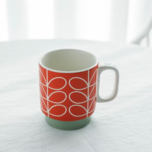 Kreative Keramik Becher Orla Kiely Pop Kunst Englisch Becher Teekanne Lagerung Eimer Spaß Becher tasse kaffee becher kawaii becher CL101505: D-Becher