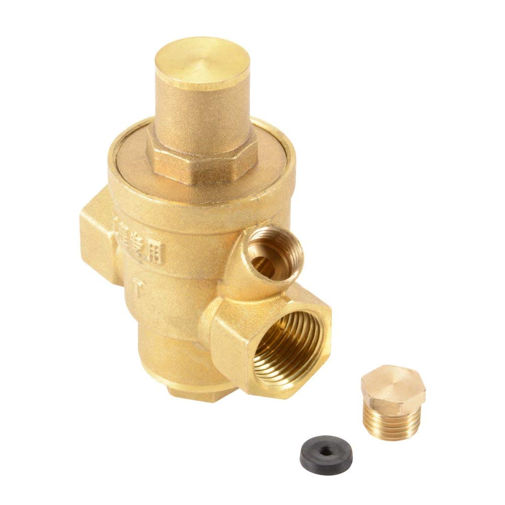 Water Pressure Regulator Brass Lead-free Adjustable 1/2" 15mm Water Pressure Reducer Valve with Pressure Gauge Bar/Psi HS918