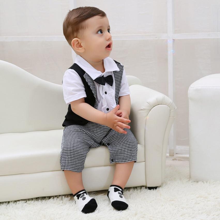 Gentleman Pak Strikje Baby Boy Kleding Sets Zomer Kinderen Sets Kleding Pak Kleding Pasgeboren Suits