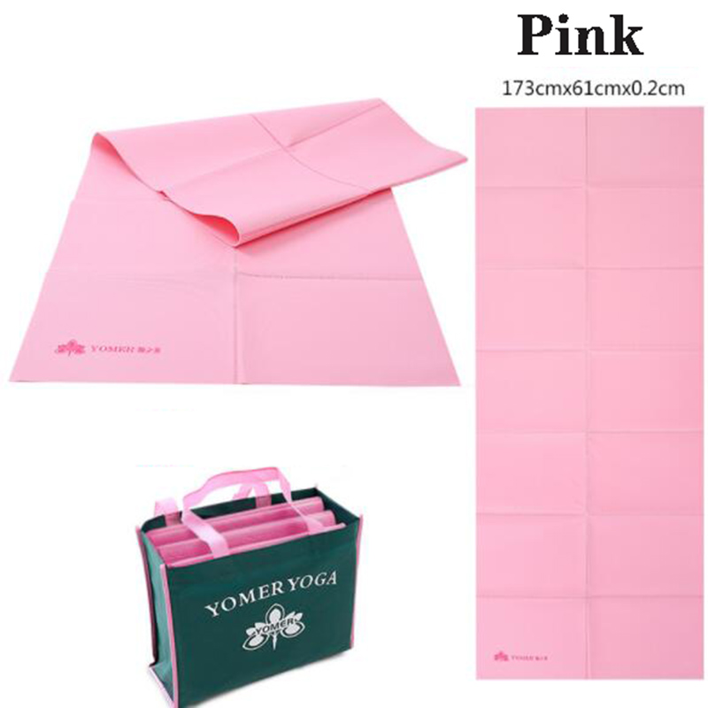 Faltbare yogamatte, fitnessgerät, tragbare reisematte, rutschfeste übungsmatte für alle arten von yoga- und pilates-bodenübungen: Rosa 0.2cm