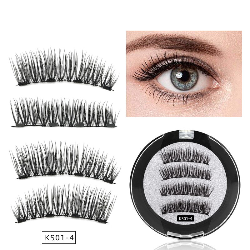 Shozy – faux cils magnétiques 3D avec 3 aimants, faits à la main, naturels, avec boîte