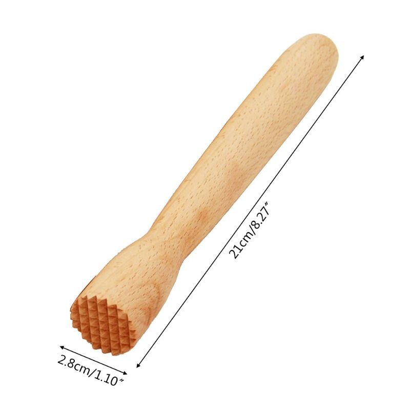 Bokträ dryck muddler trä masher kross cocktail spjäll verktyg is hammare