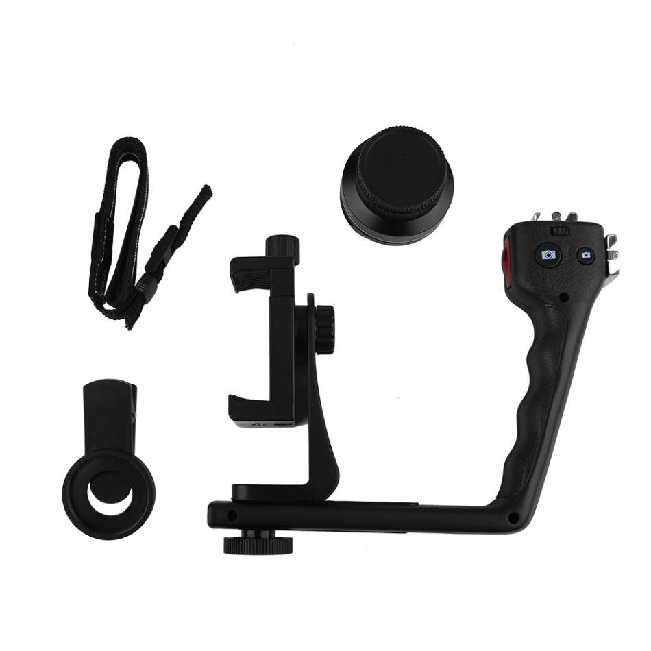 Universel l-formet justerbar håndholdt bluetooth stabilisator rig mount kit holder med objektiv til smartphone kamera estabilizador