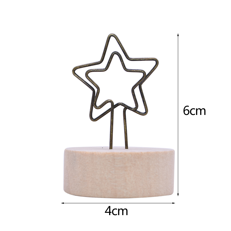 Note porte-carte Photo créative à Clip en bois, cœur en bois, étoile, arbre à fleurs, poisson, voiture, ornement de bureau de mariage: B08