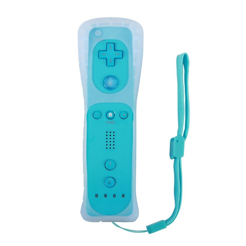 Wireless Gamepad With Silicone Case for Wii Remote Controller Joystick Without Motion Plus: Blue Style A