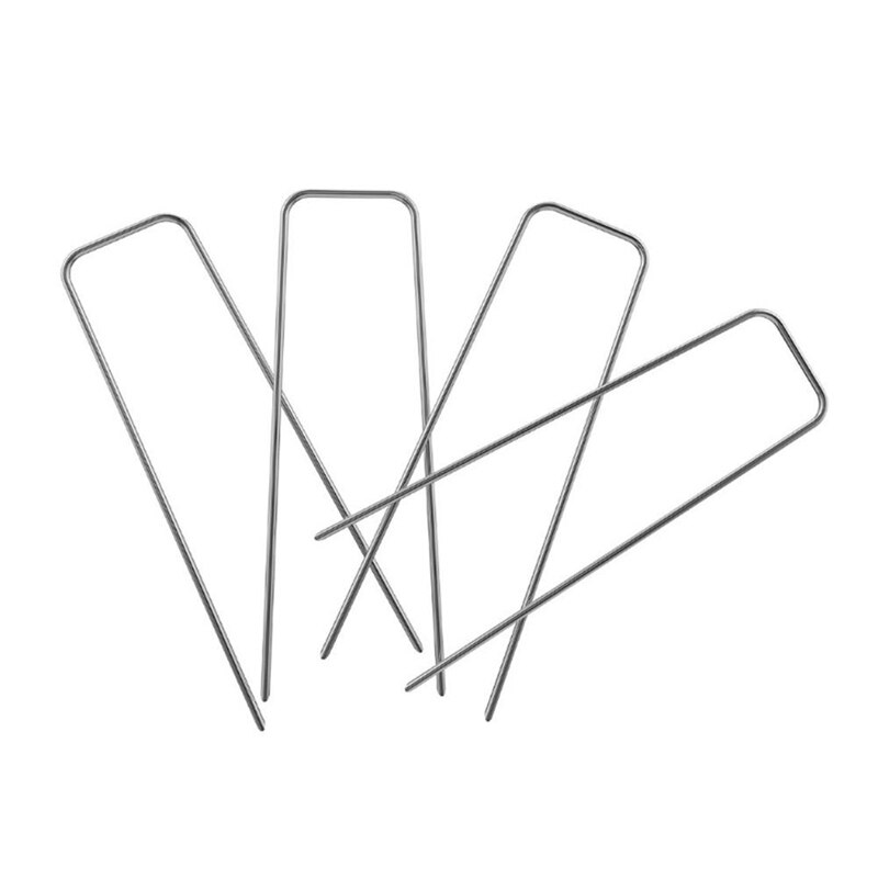 100Pcs Heavy Duty U Shape Gauge Galvanized Steel Garden Stakes Staple Securing Pegs for Securing Fabric Landscape Fabric Netting