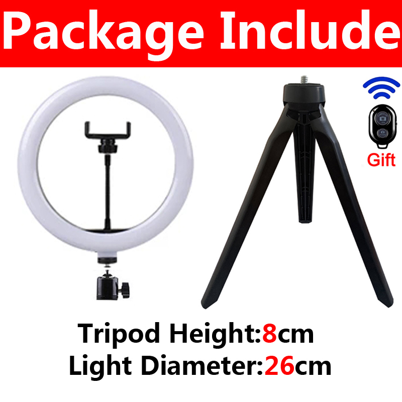 33cm led selfie ringlampa fotograferingslampor varm kall lampa med stativ dimbar usb-ringlampa för tiktok video live fyllningslampa: Gul