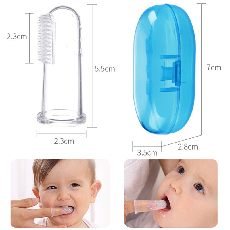 Baby Tandenborstel Zuigeling Siliconen Vinger Borstel Kids Rubber Borstel Massager Set voor Baby Jongens Meisjes Teethbrush Dental Care