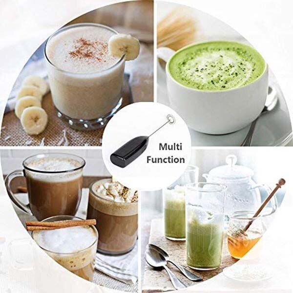 Mjölkskummare handhållen, kaffeskummare batteridriven - elvisp kafferörare, mjölkskummare, minimixer användbar gi
