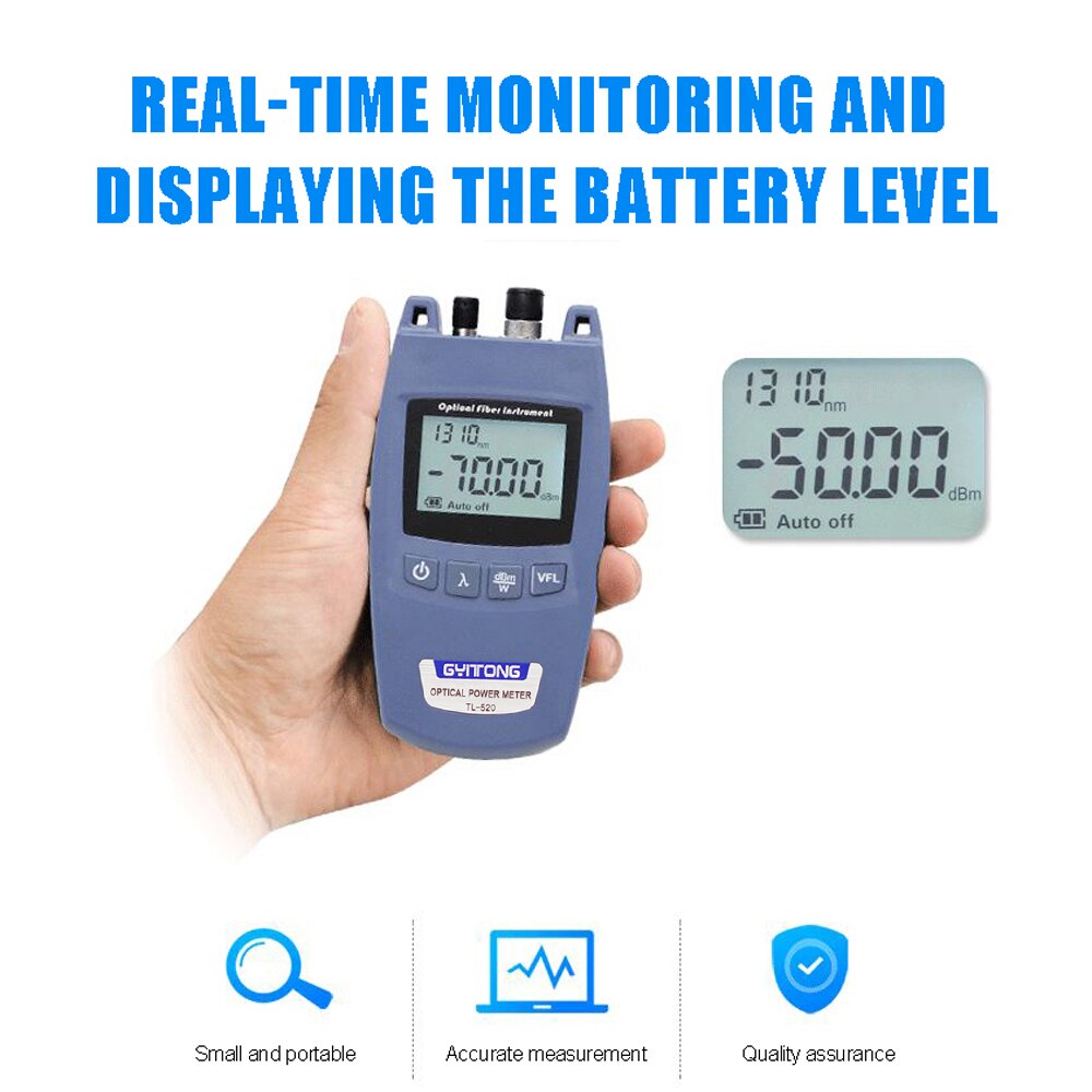 KKMOON TL-520 Handheld Universal Optical Power Meter Connector Machine Fiber Optic Cable Tester Visual Fault Locator