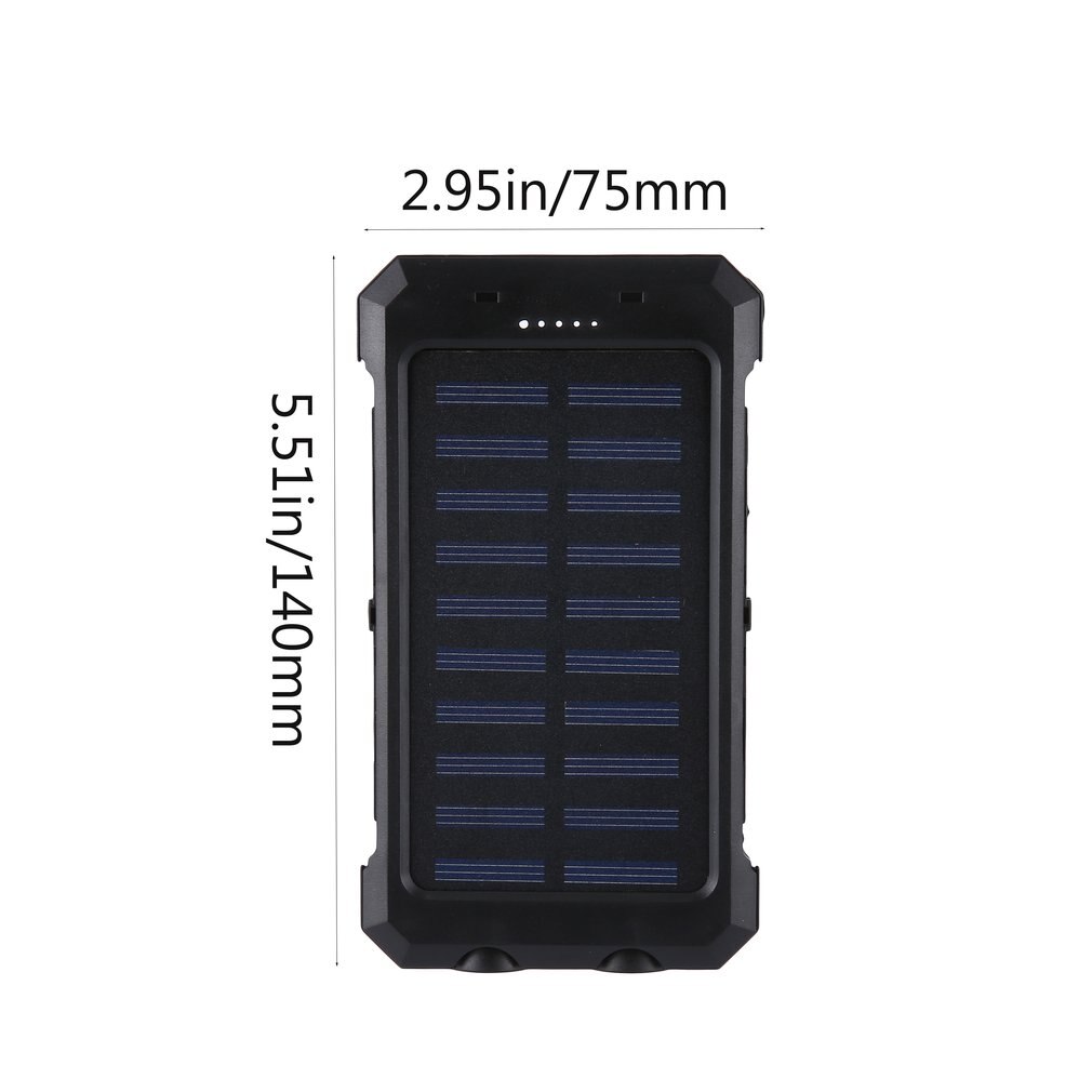 DIY Solar- Energie Bank fallen 2 USB Häfen Externe Ladegerät Energie fallen für Notfall draussen Camping Reise mit Kompass