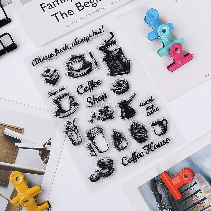 Søtt gjennomsiktig, klart silikonstempel til innredning av scrapbooking-fotoalbum