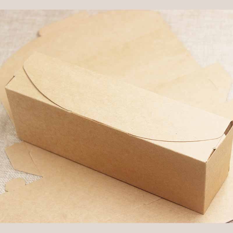 5PCS 19.2*7*5cm Deluxe Pure color paper box Kraft&black&white color Cake&Cookies&candy packageing boxes Festivals box