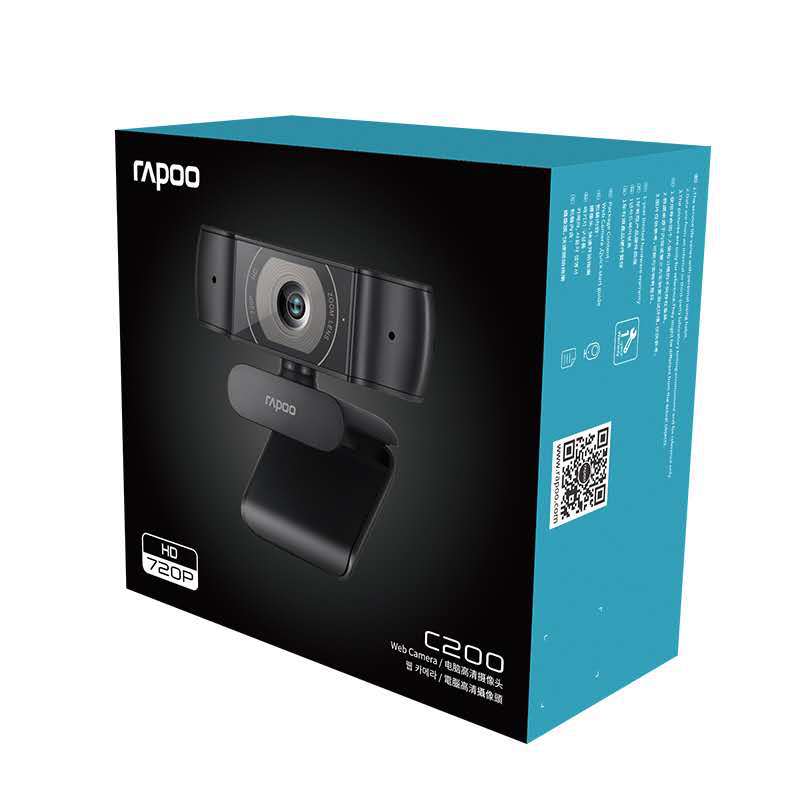 Originele Rapoo C200 Webcam 720P Hd Met USB2.0 Met Microfoon Draaibare Camera 'S Voor Live-uitzending Video Bellen Conferentie