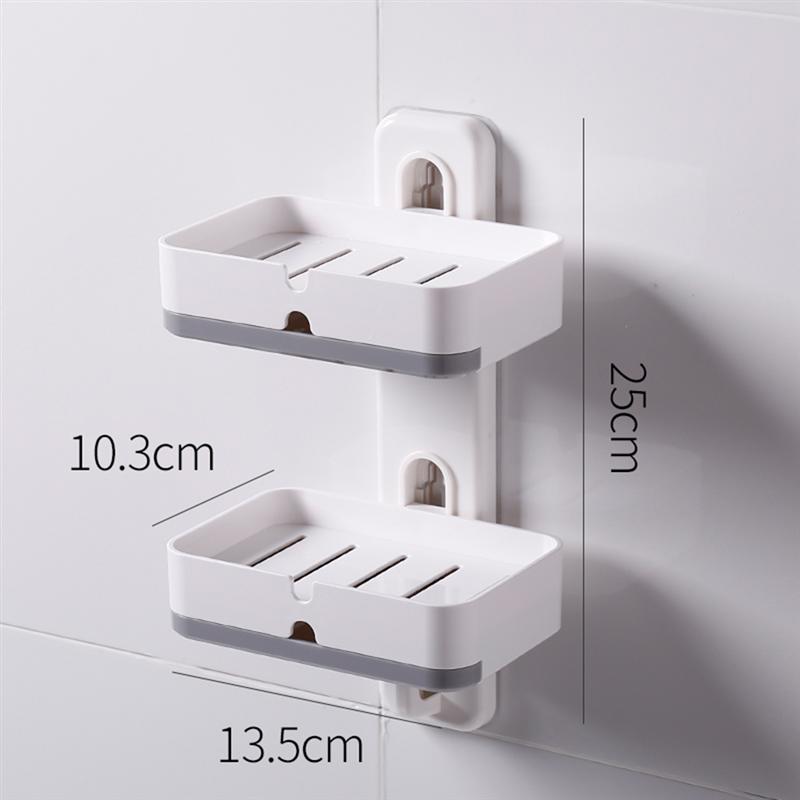 Porte-savon mural Double couche, support de rangement de salle de bains, ménage porte-savon étanche, accessoires de salle de bains