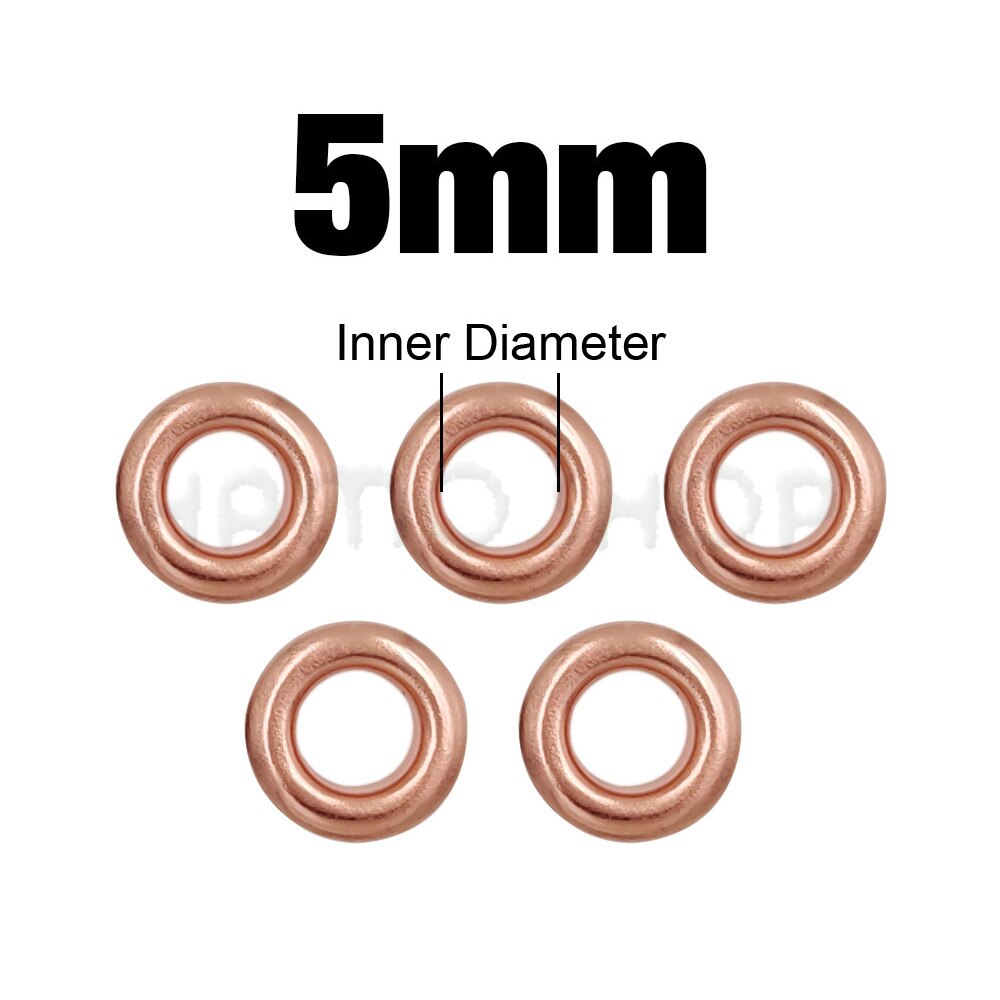 100 Uds. Ojales de Metal con agujeros de Color oro rosa con arandela para accesorios de artesanía de cuero Diy zapatos cinturón gorra bolsa etiquetas ropa: Cobre
