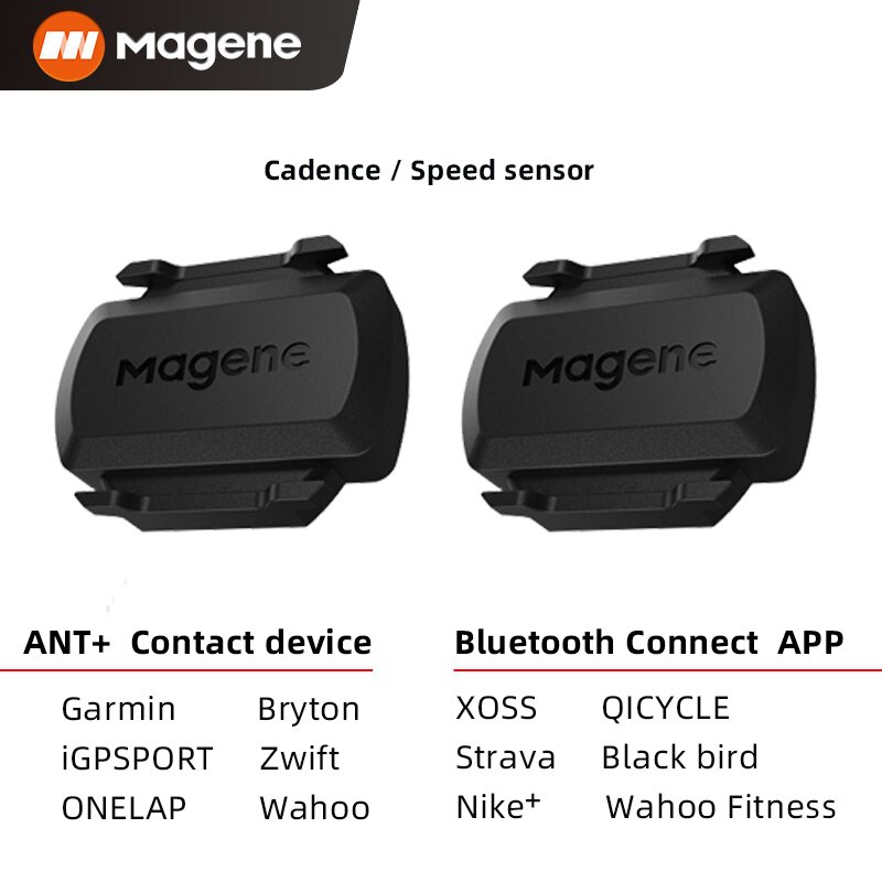 Magene Cadence Speed Sensor ANT+ Bluetooth Wireless 9.5g For Cycling Computer Compatible GARMIN Magene Bryton Igpsport: S3 2pcs