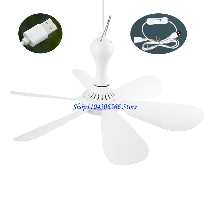 02dd 16.5in ventilatori portatili a baldacchino, ventilatori da soffitto, 5w ventilatori da appendere al gazebo usb per dormitori: Rosso