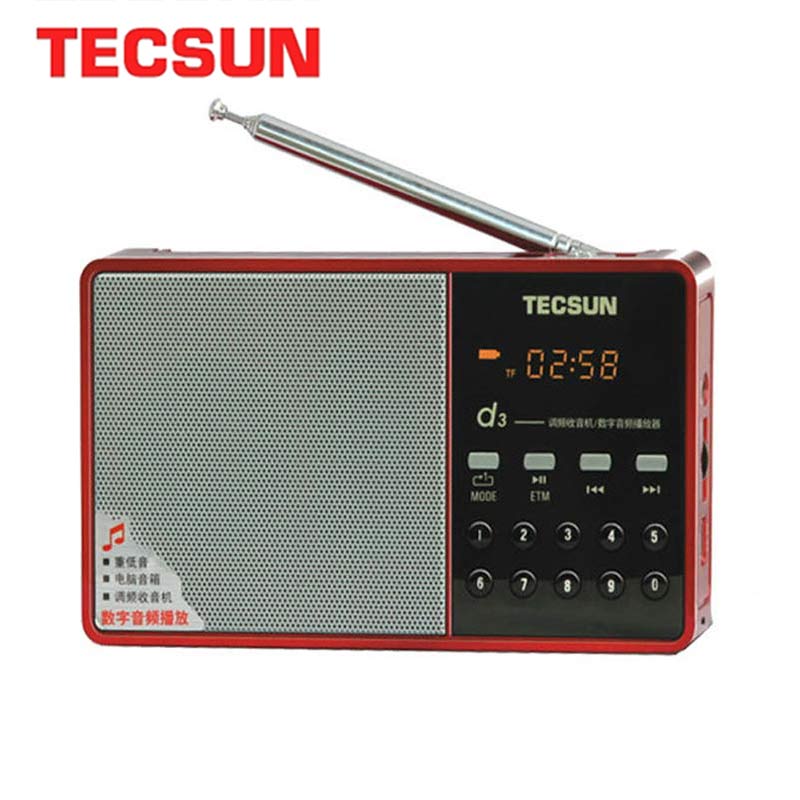 TECSUN D3 FM Radio Digital Audio- Lautsprecher FM 64-108 MP3 Spieler FM Radio Mit Stecker-in Karte tragbare Internet FM Radio